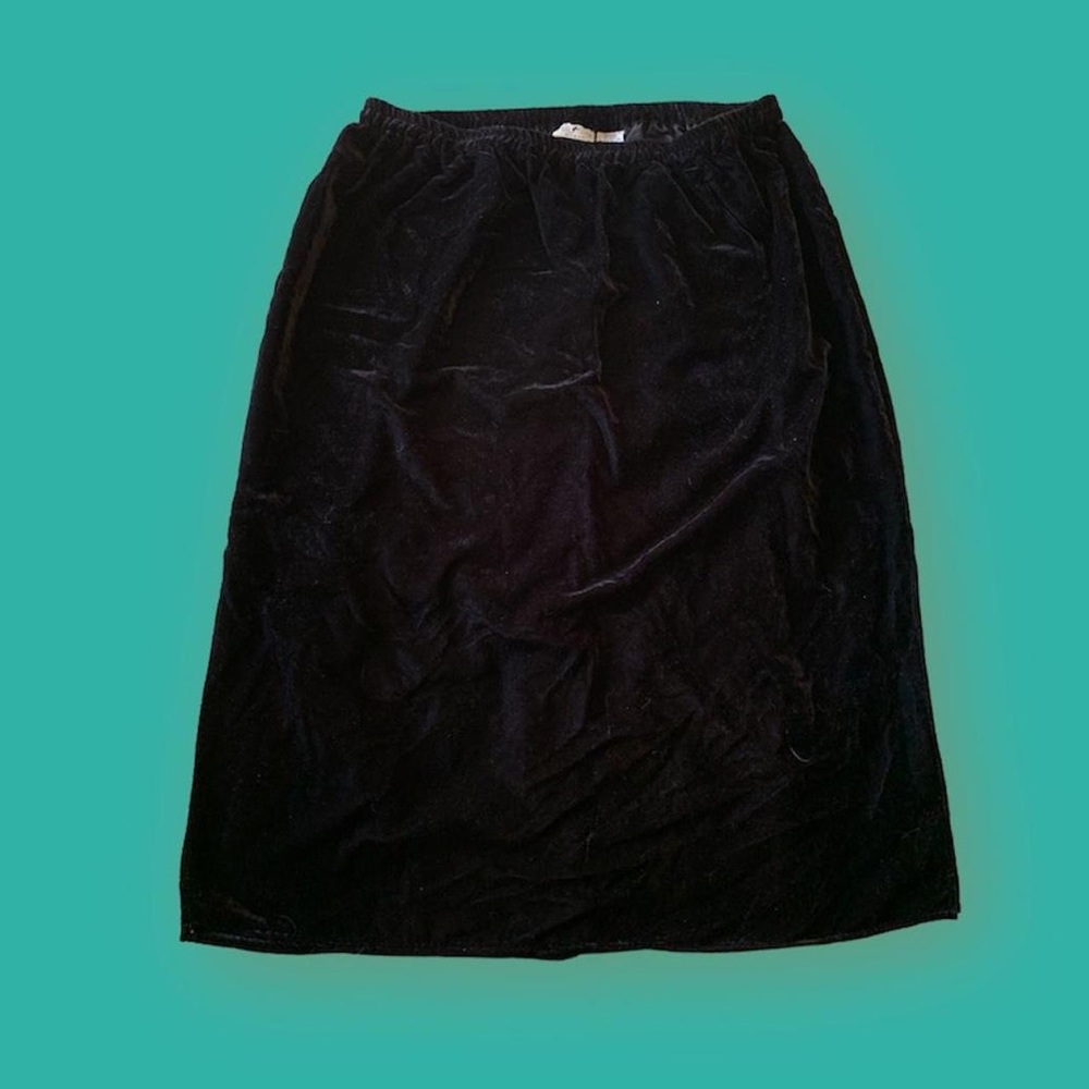 Black velour maxi skirt